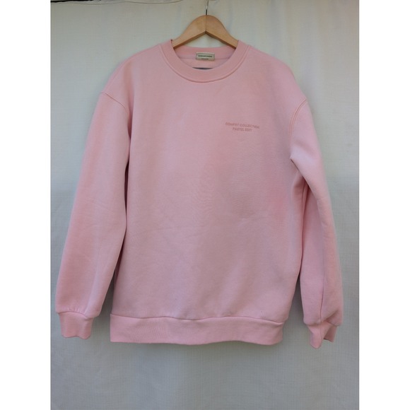 Comfrt Tops - COMFRT Pastel Crew Collection Oversized Sweatshirt Womens S Pink Cotton Blend